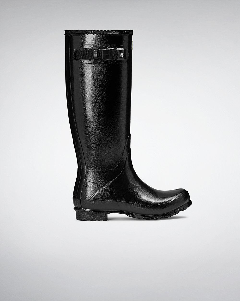 Women Hunter Norris Field Gloss | Tall Rain Boots Black | NZ-34920-IVZU